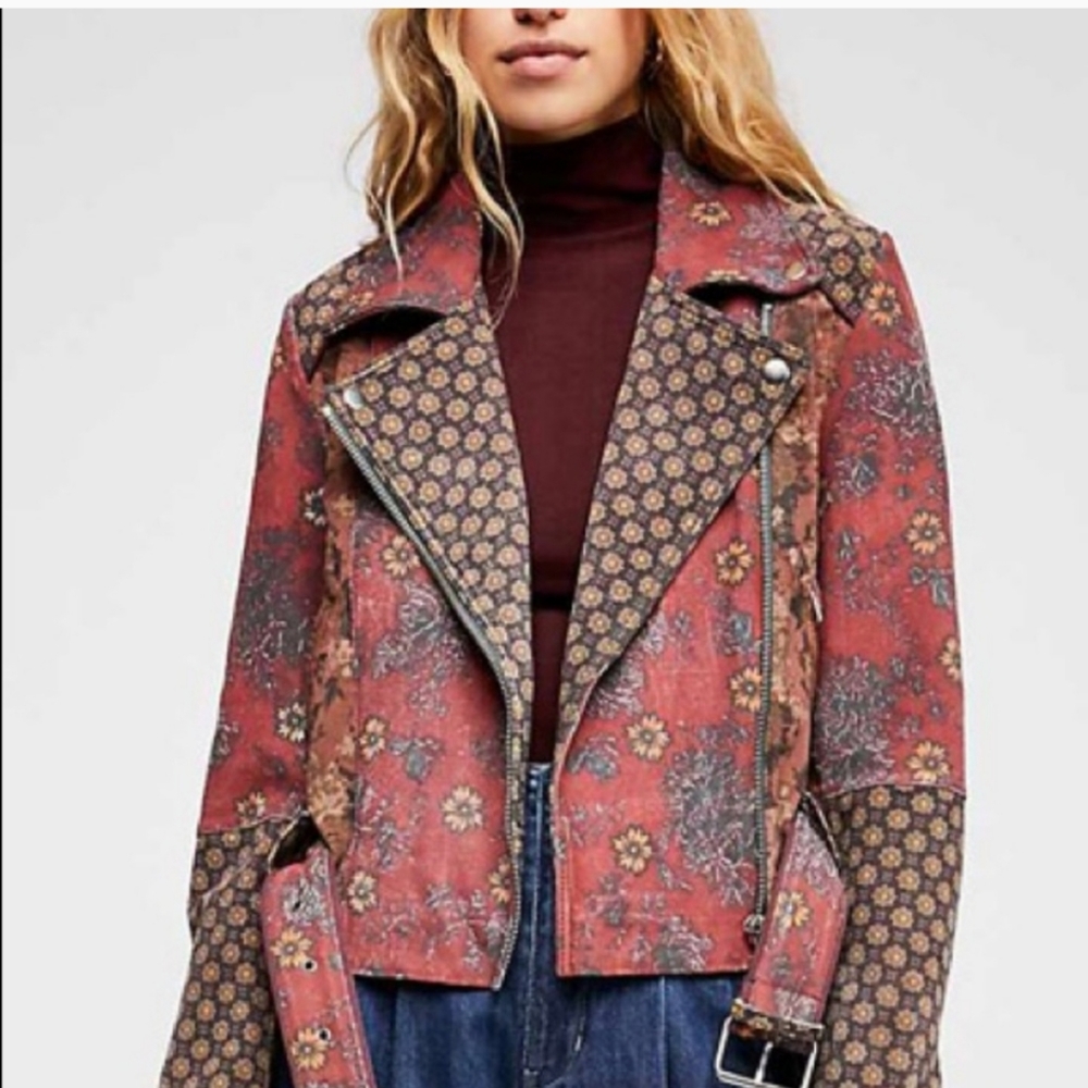 Prairie Rose Free People Moto Jacket